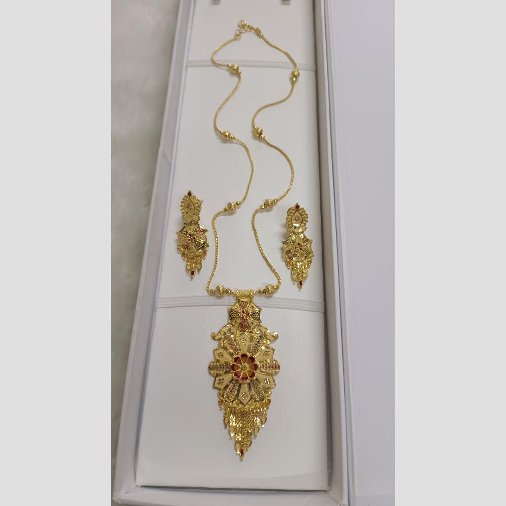Pari Art Jewellery Designer Gold Plated Long Necklace Set