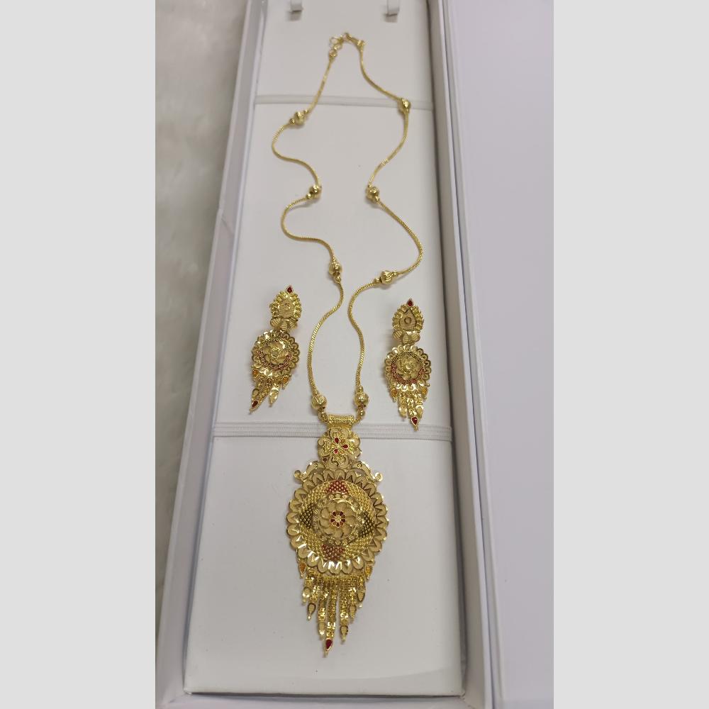 Pari Art Jewellery Designer Gold Plated Long Necklace Set