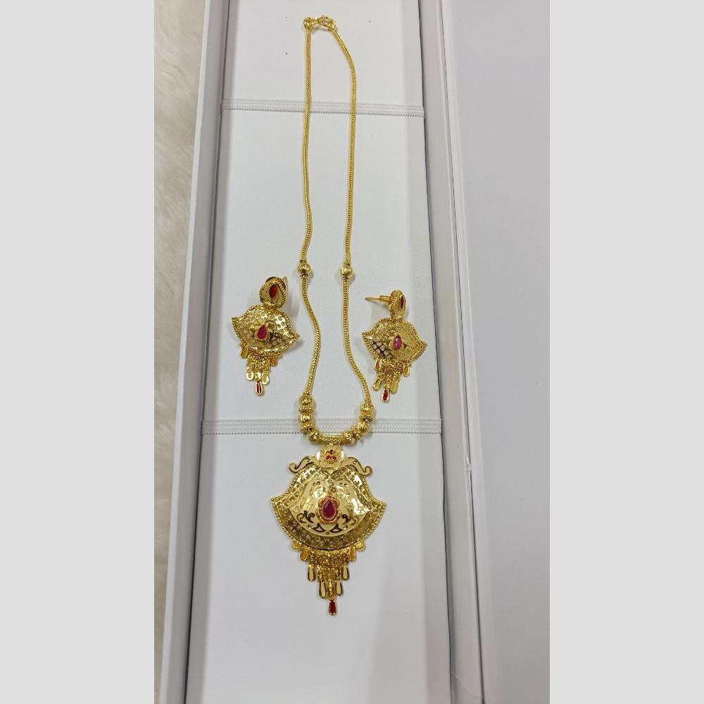 Pari Art Jewellery Designer Gold Plated Long Necklace Set