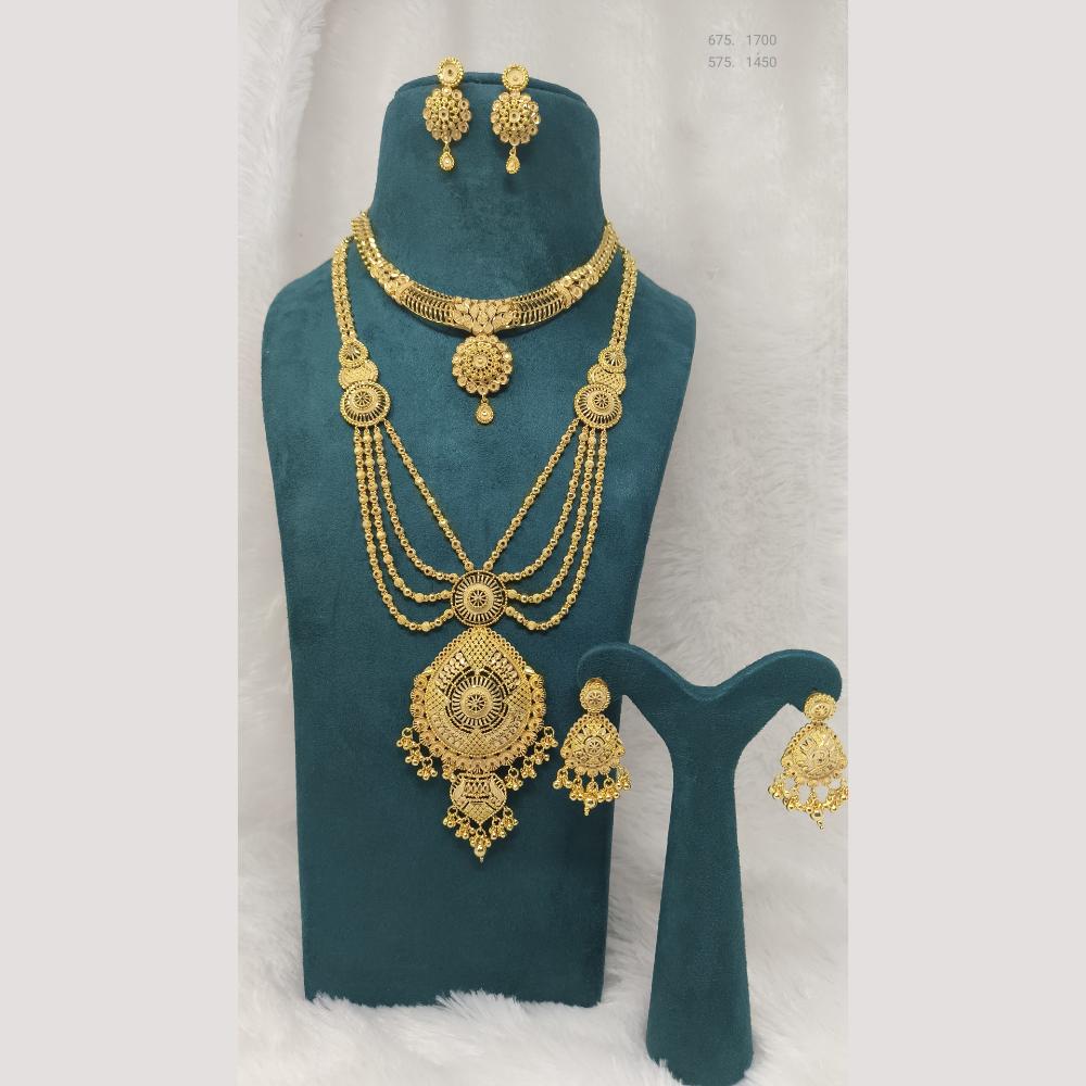 Pari Art Jewellery Festive Wear Gold Combo Necklace Set