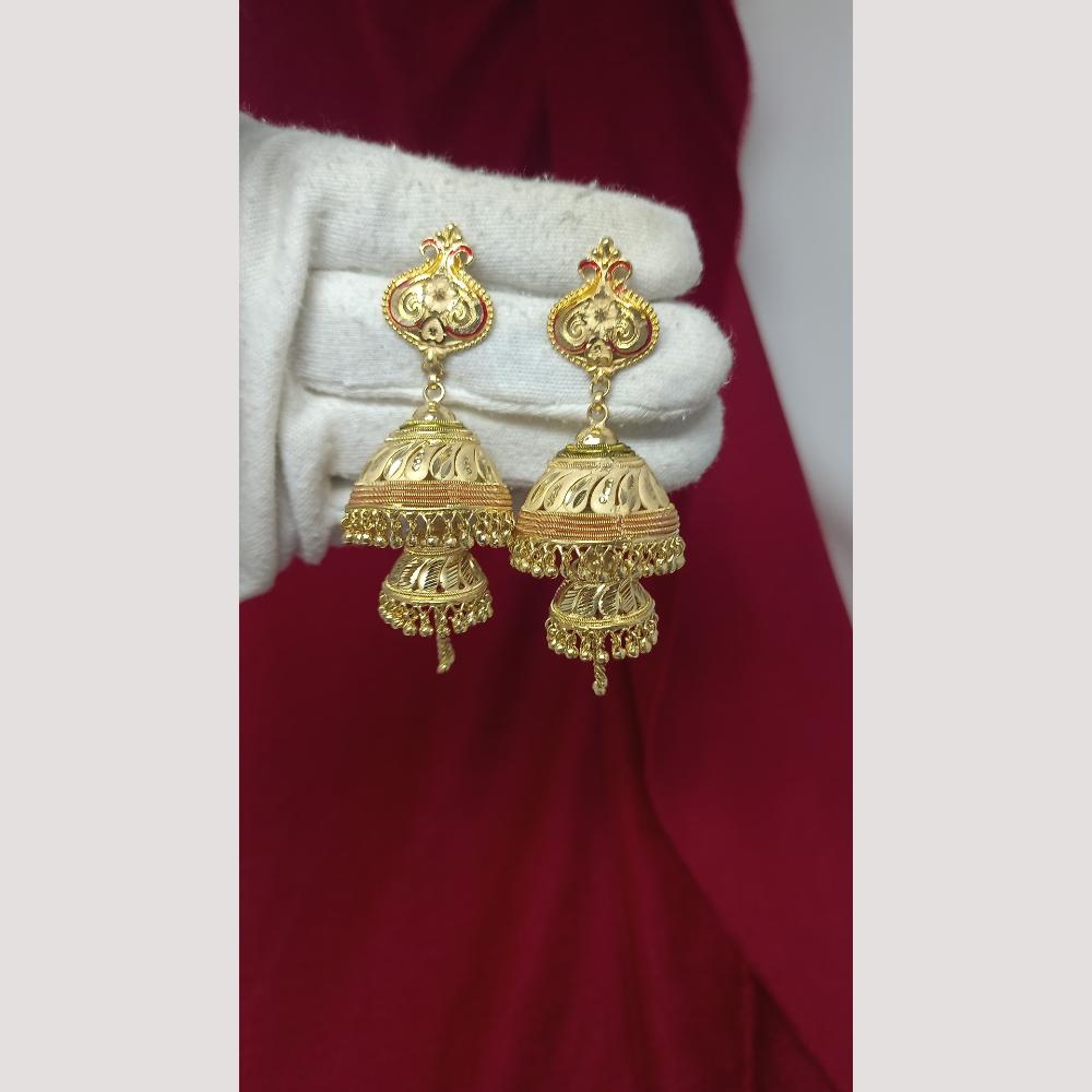 Pari Art Jewellery Traditional Gold Forming Jhumki Earrings
