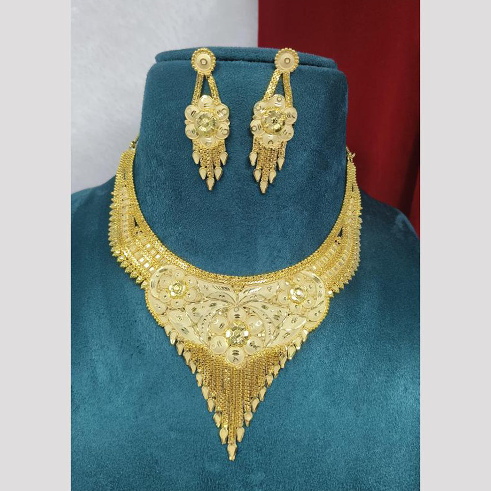 Pari Art Jewellery Nakshi Glow Traditional Forming Gold Necklace Set
