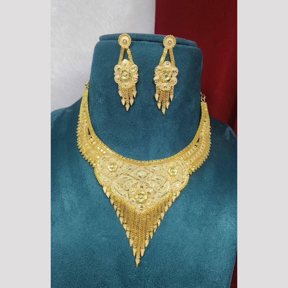 Pari Art Jewellery Bridal Bloom Forming Gold Finish Necklace Set