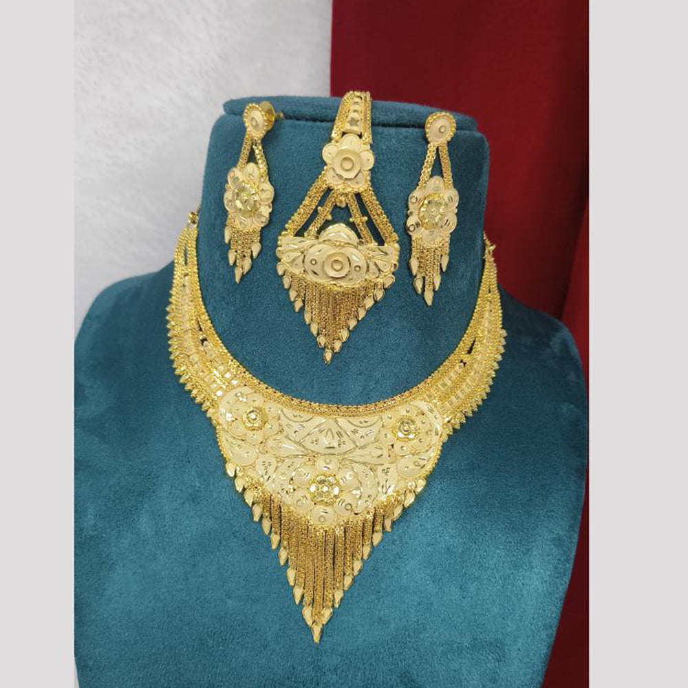 Pari Art Jewellery Bridal Bloom Forming Gold Finish Necklace Set