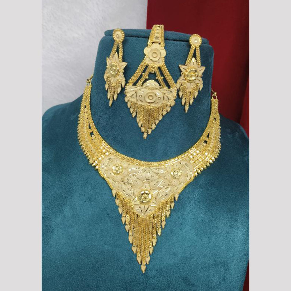 Pari Art Jewellery RitiRiwaaz Cultural Gold Finish Necklace Set