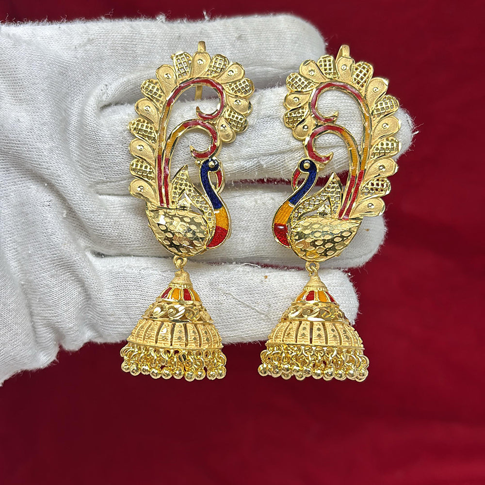Pari Art Jewellery Forming Meenakari Jhumki Earrings
