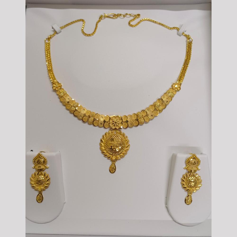 Pari Art Jewellery Royal Forming Gold Necklace Set