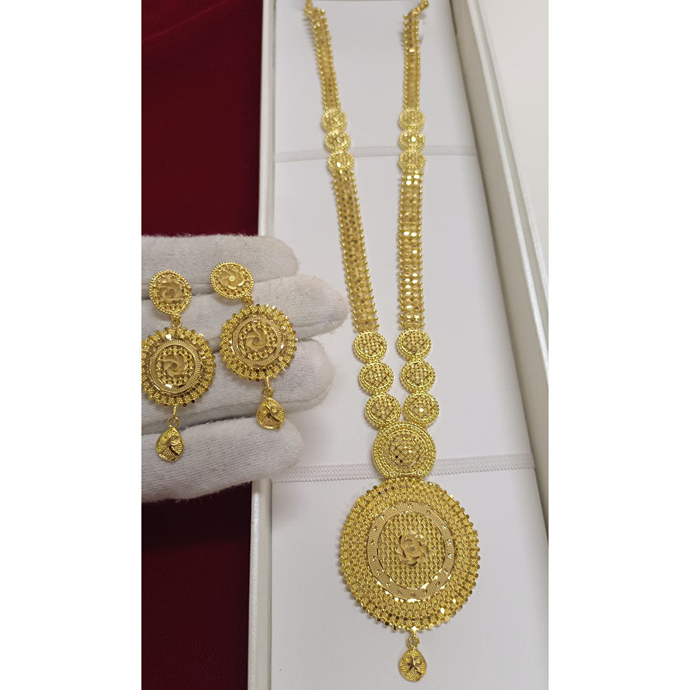 Pari Art Jewellery Gold Plated Designer Long Necklace Set