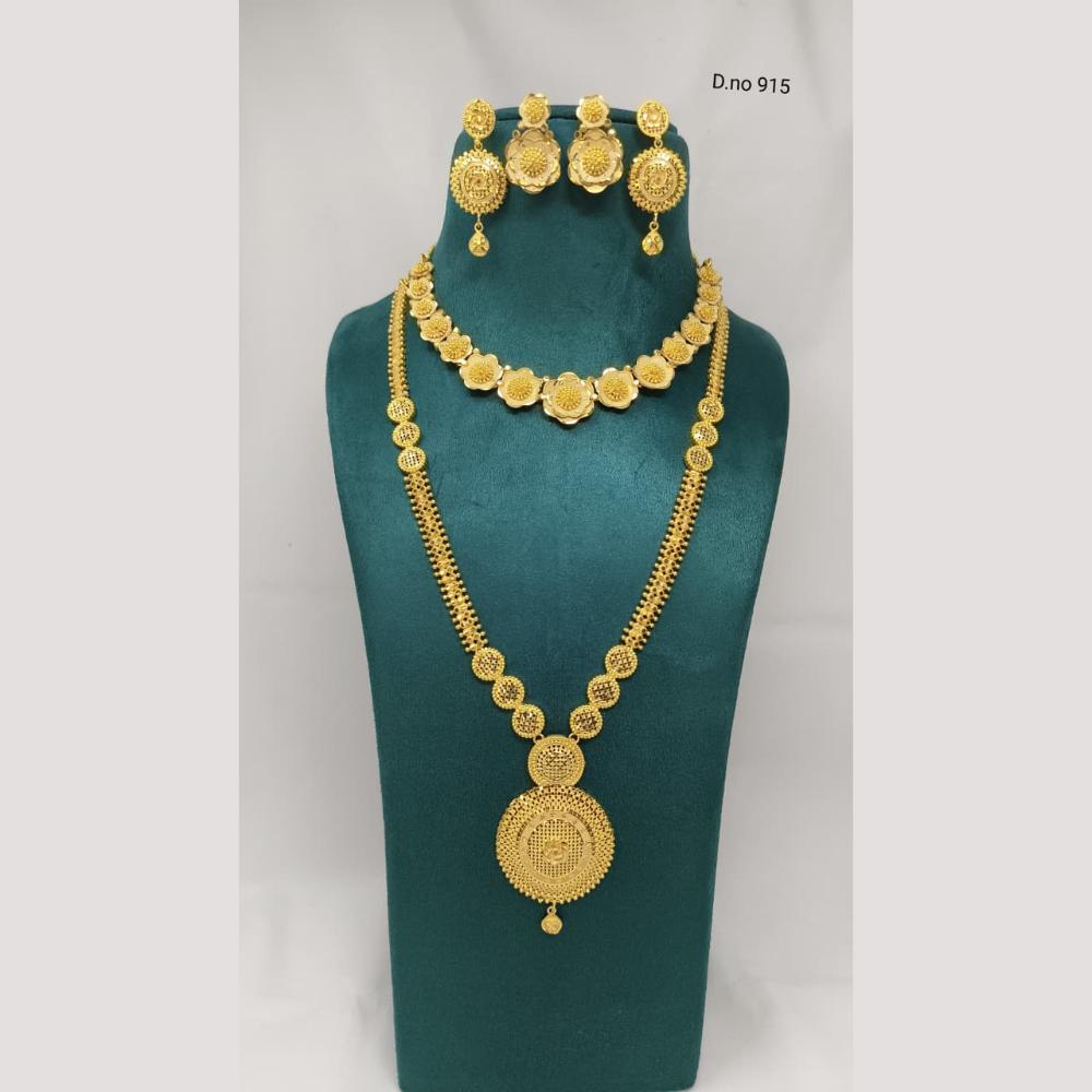 Pari Art Jewellery Premium Gold Forming Double Necklace Set