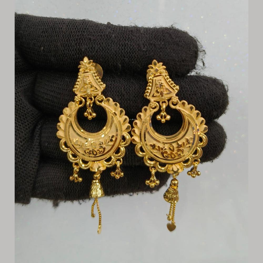 Pari Art Jewellery Classic Forming Gold Dangler Earrings