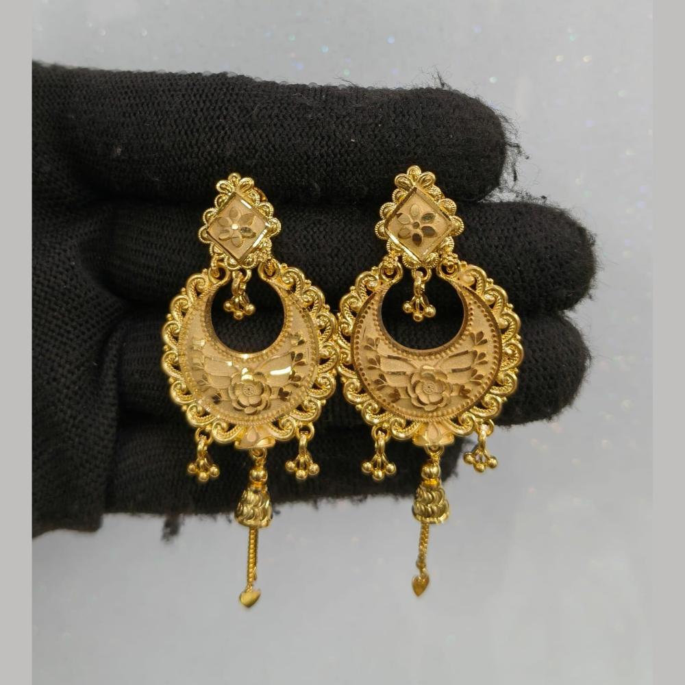 Pari Art Jewellery Classic Forming Gold Dangler Earrings