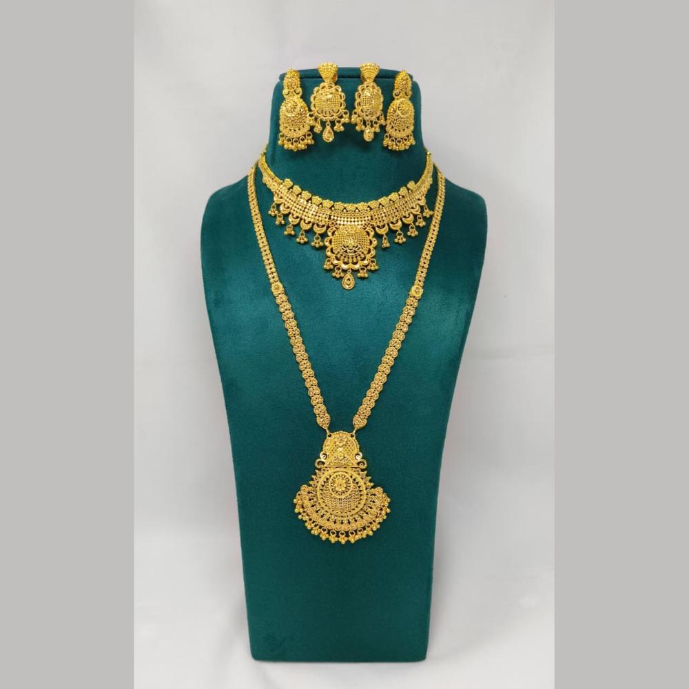 Pari Art Jewellery Premium Gold Forming Double Necklace Set