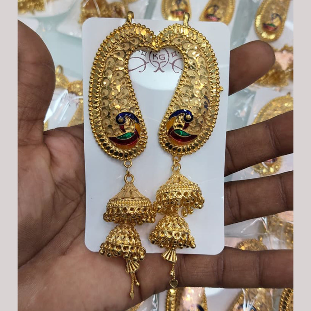 Pari Art Jewellery Forming Plated Meenakari Ear Cuff Jhumki for Women