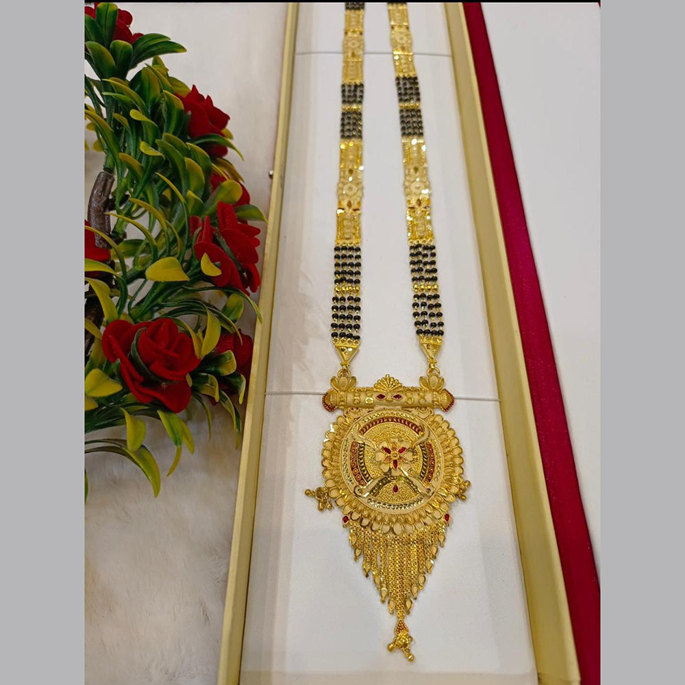Pari Art Jewellery Stylish Black Beads Forming Mangalsutra
