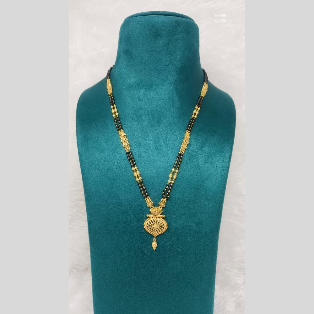Pari Art Jewellery Graceful Forming Black Pearl Mangalsutra