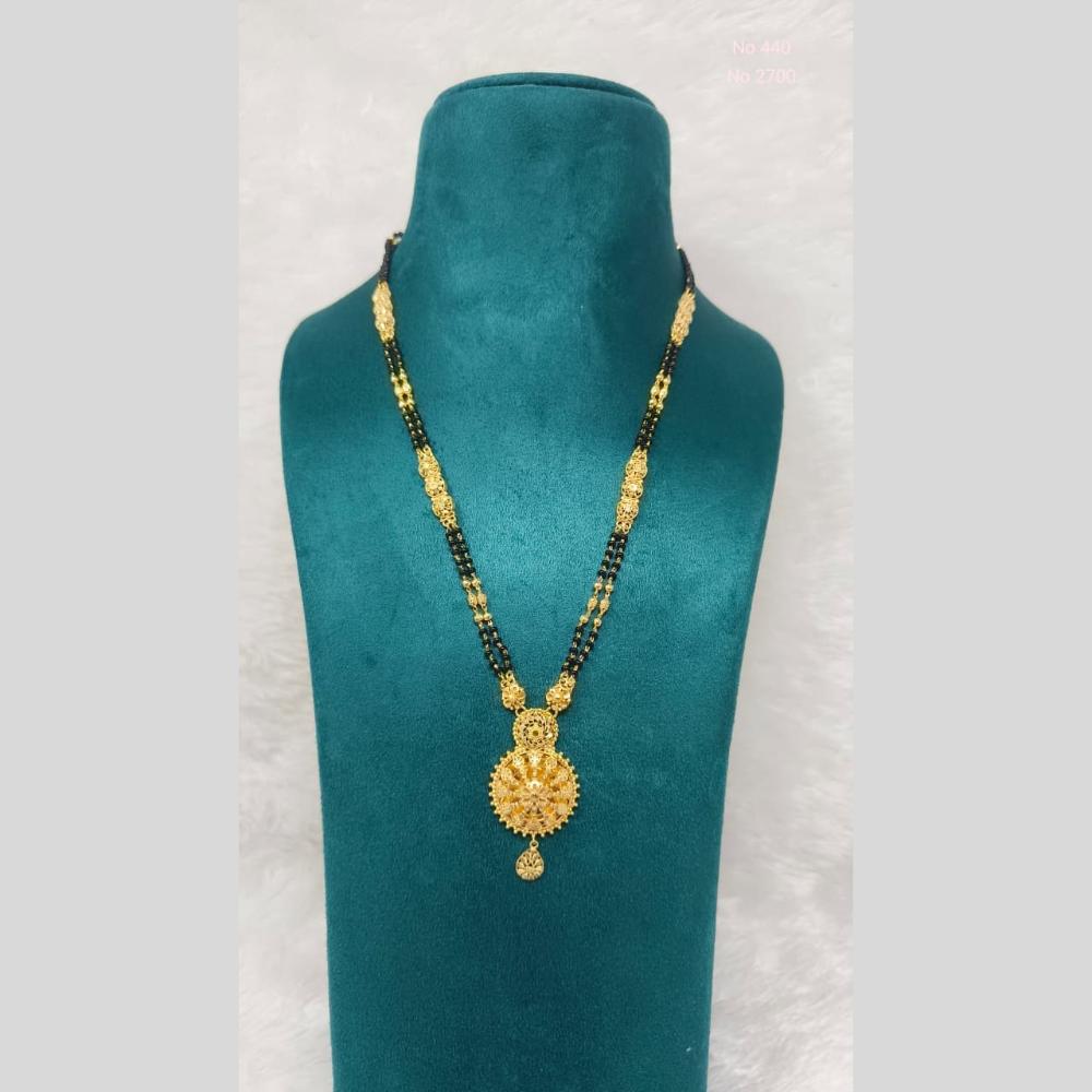 Pari Art Jewellery Graceful Forming Black Pearl Mangalsutra