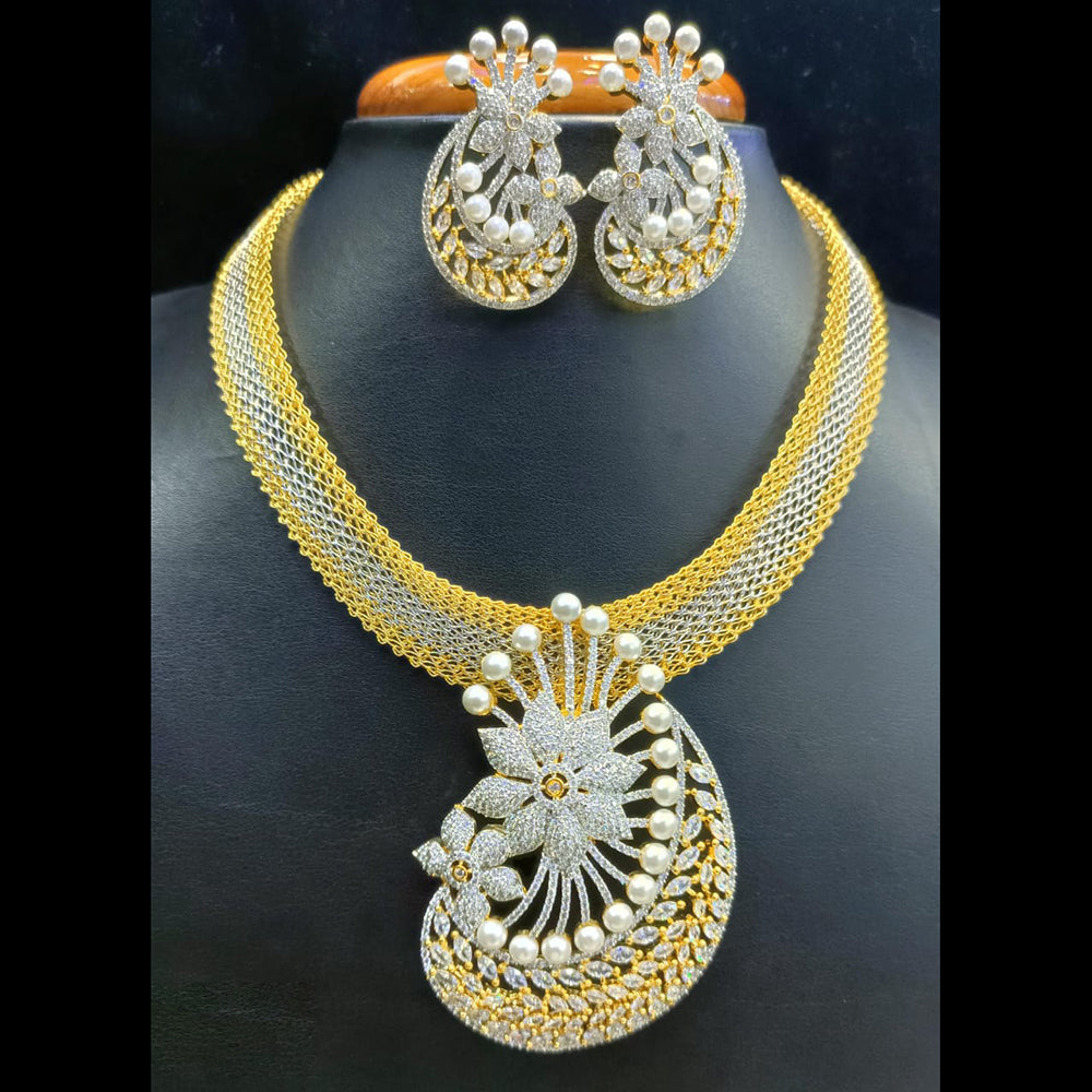 Jain Jewellers Luxury AD & Pearl Jewellery Set for Women