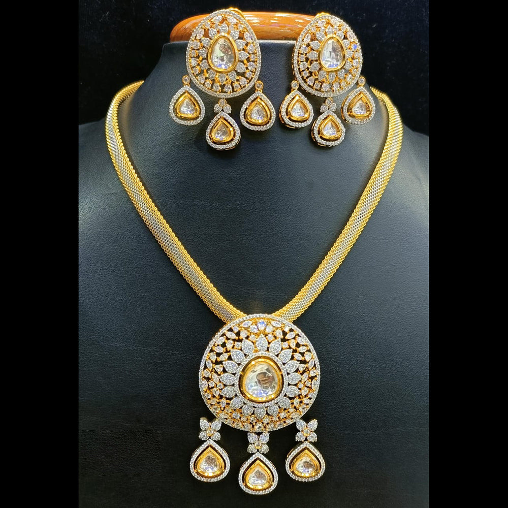 Jain Jewellers Traditional Polki Kundan and American Diamond Necklace Set
