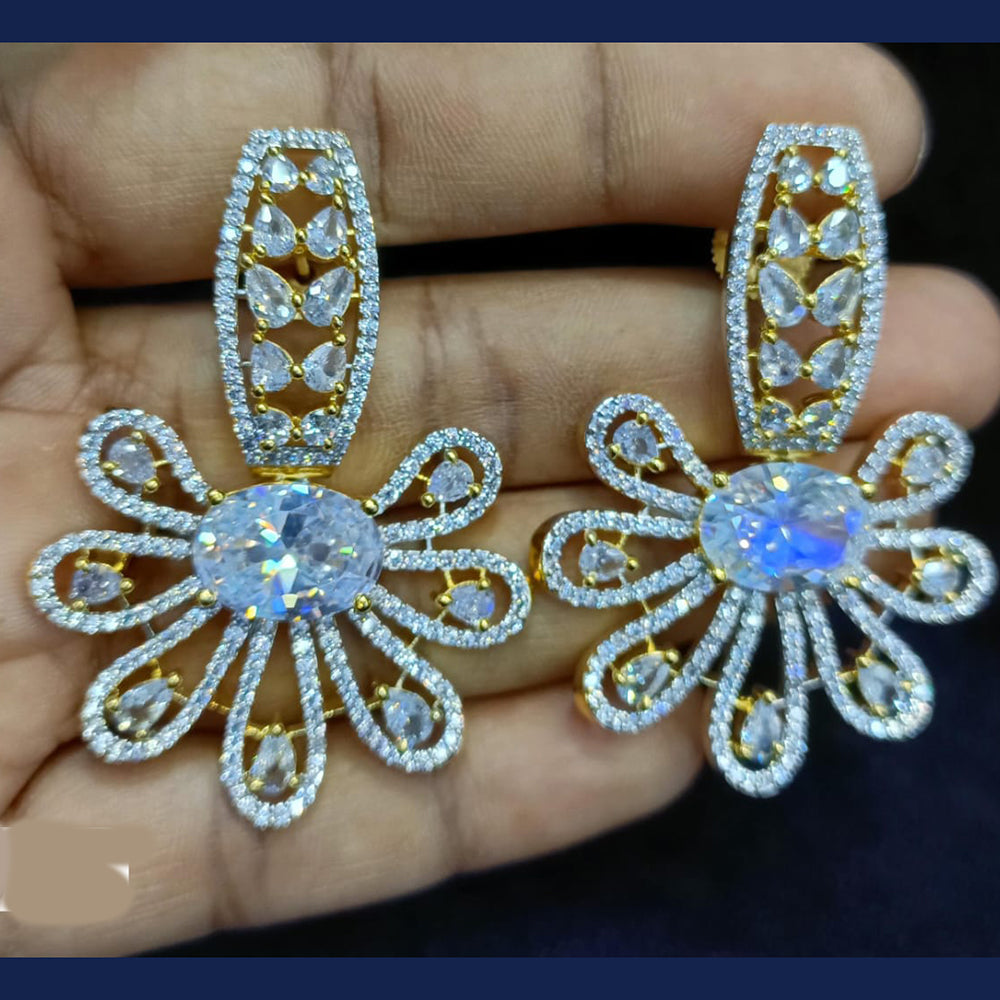 Jain Jewellers Gold Plated Exclusive American Daimonds Bridal & Party Wear Dangler Earrings