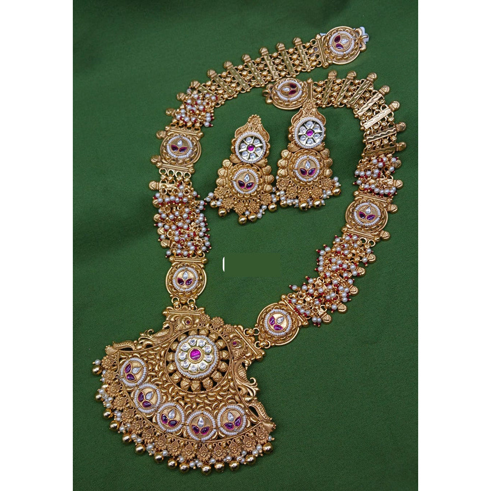 Jain Jewellers Mystic Heritage Kundan Stone Adorned Temple Necklace Set