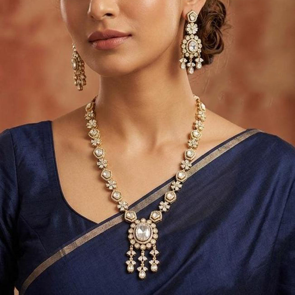Jain Jewellers Luxury Kundan Polki Stone Necklace Set for Women