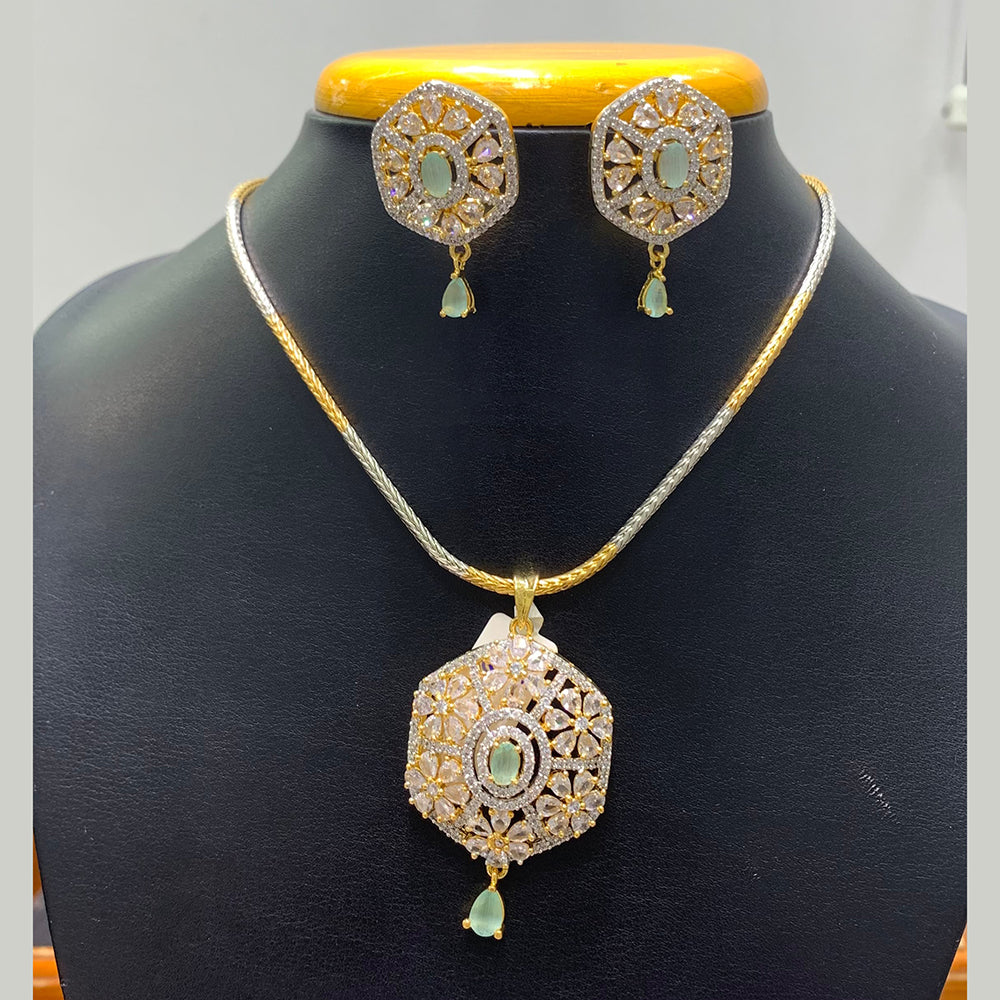Jain Jewellers Fashion American Diamond Chain Pendant Set
