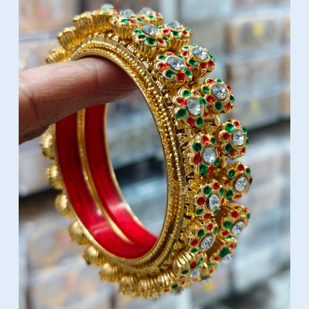 Kavita Art Gold Plated Austrian Stone Bangles Set