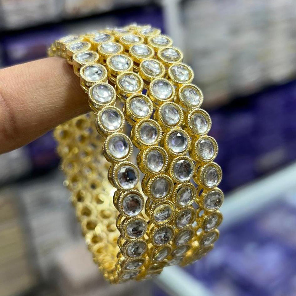 Kavita Art Gold Plated Kundan Stone Bangles Set