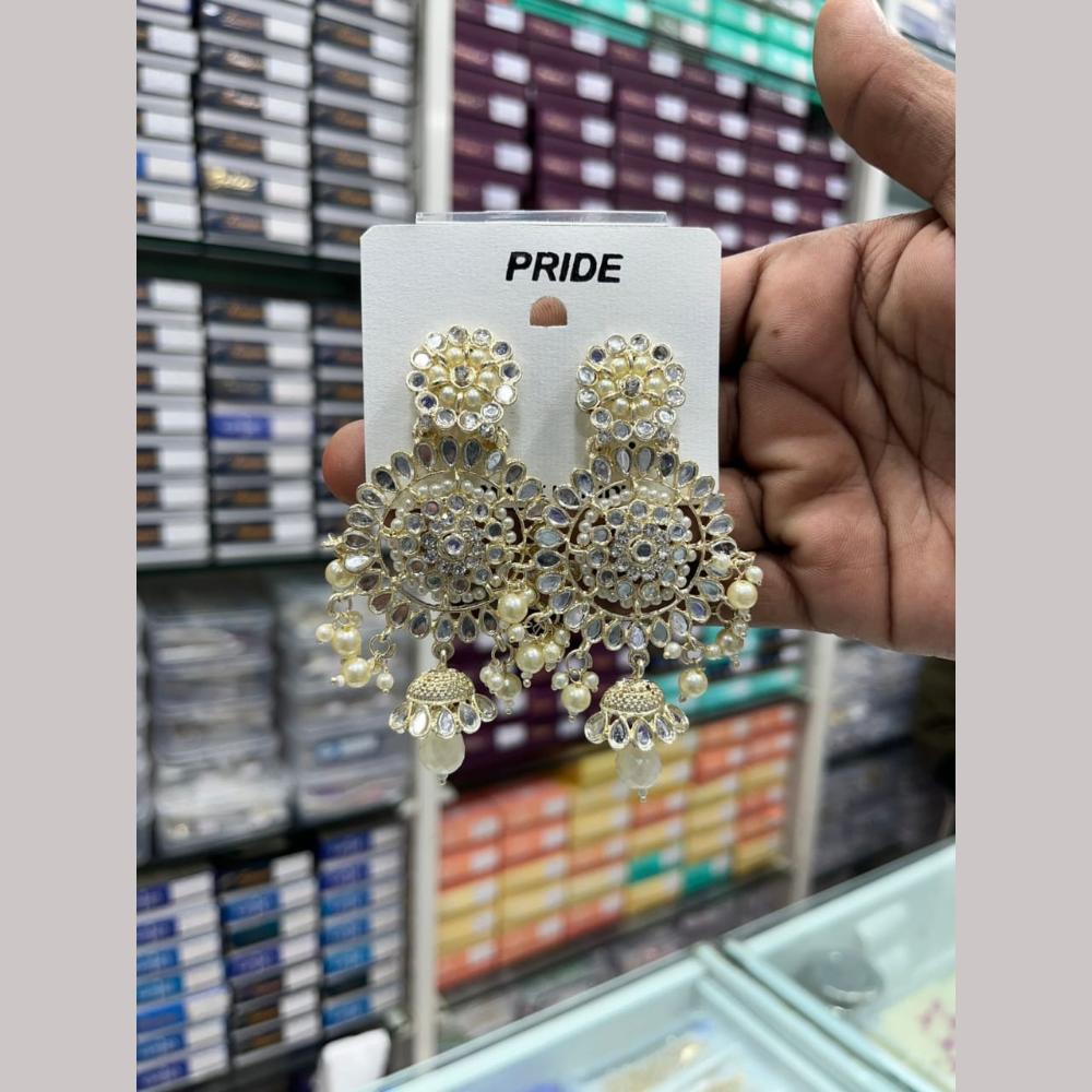 Kavita Art Gold Plated Pearls Dangler Earrings