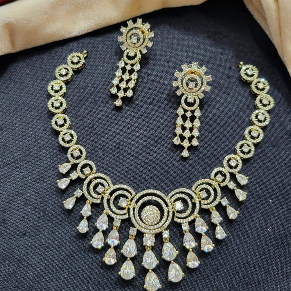 Kavita Art Gold Plated American Diamond Necklace Set