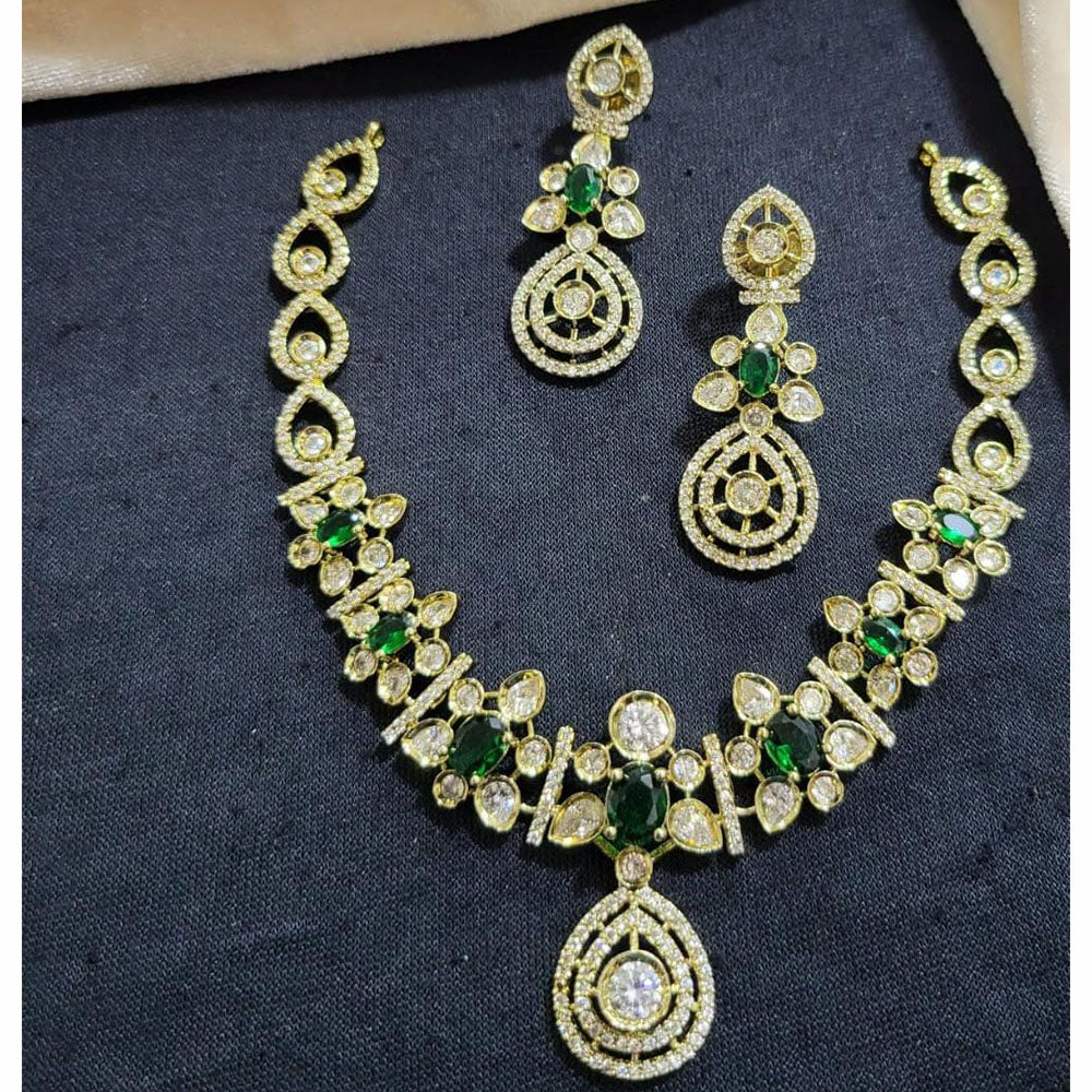 Kavita Art Gold Plated American Diamond Necklace Set