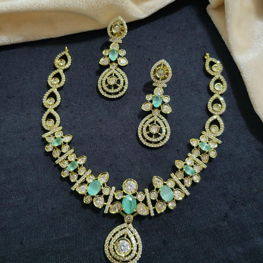 Kavita Art Gold Plated American Diamond Necklace Set