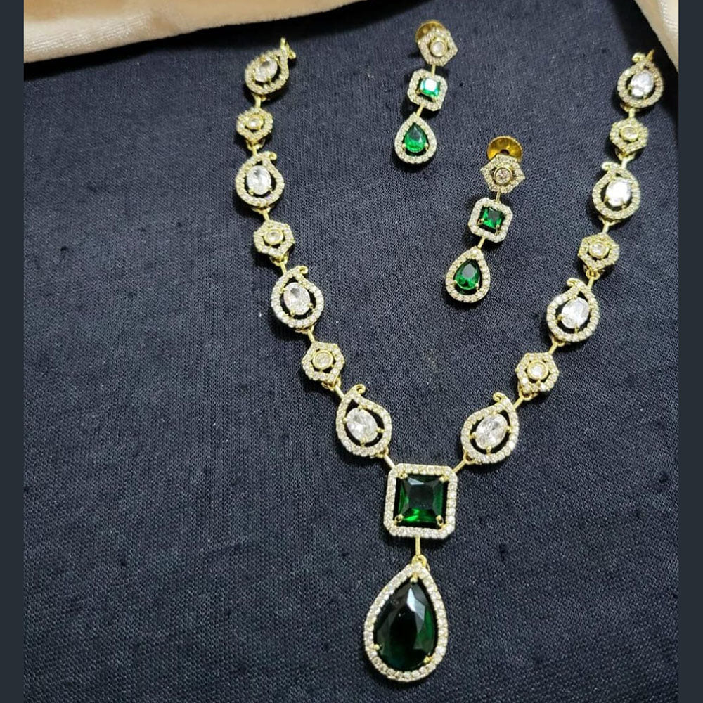 Kavita Art Gold Plated American Diamond Necklace Set