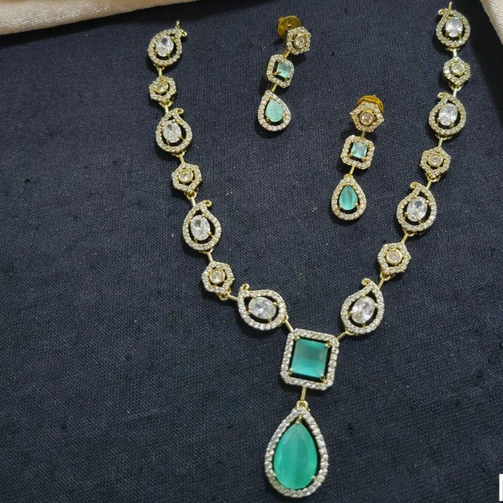 Kavita Art Gold Plated American Diamond Necklace Set