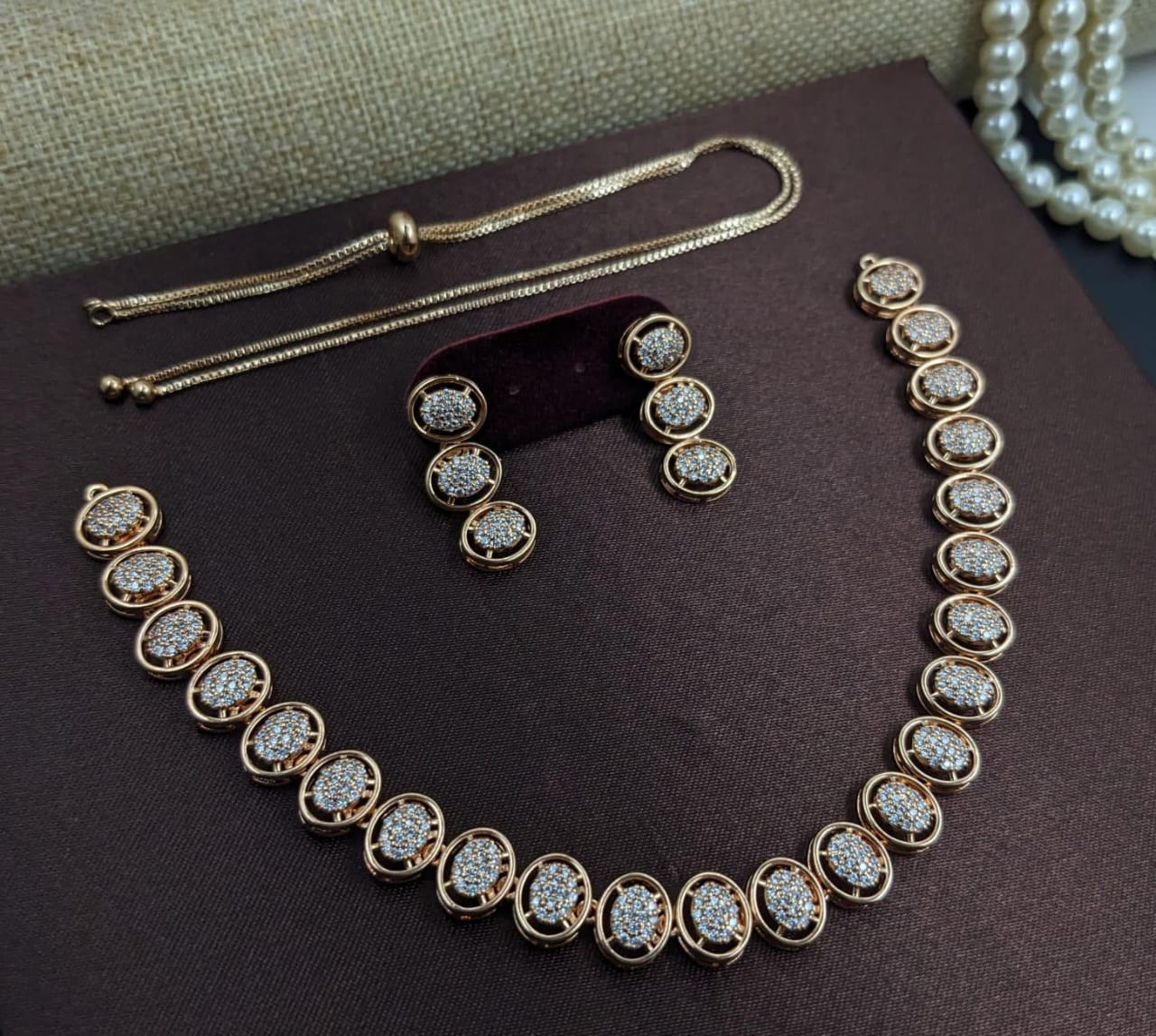 Kavita Art Gold Plated Austrian Stone Necklace Set