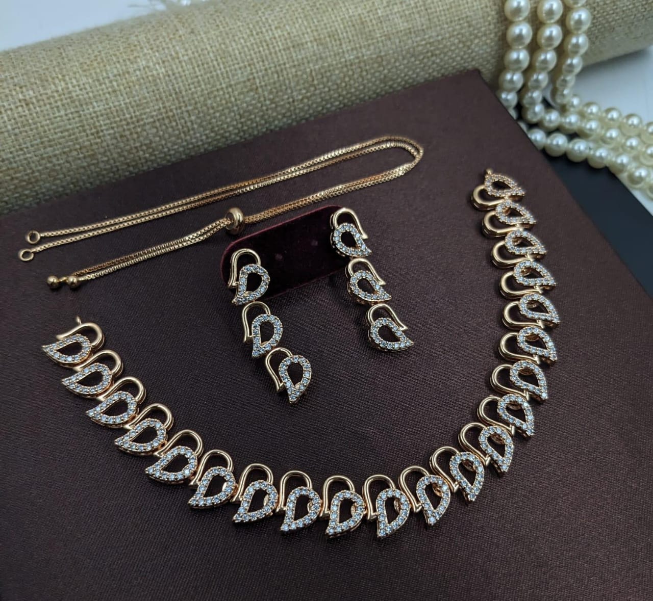 Kavita Art Gold Plated Austrian Stone Necklace Set