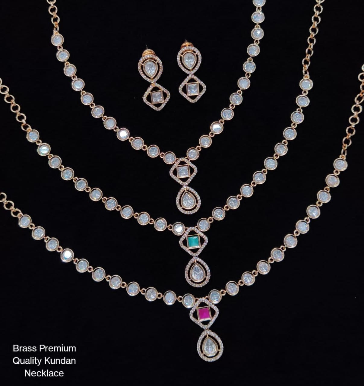 Kavita Art Gold Plated Polki Kundan Stone Necklace Set