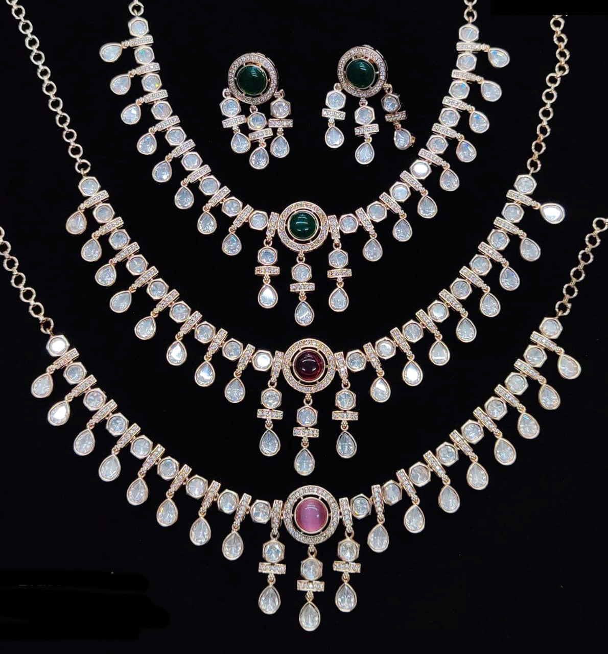 Kavita Art Gold Plated Polki Kundan Stone Necklace Set