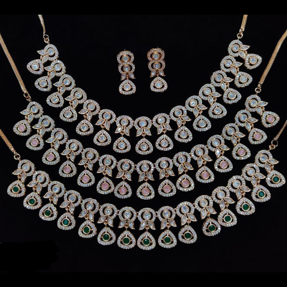 Kavita Art Gold Plated Polki Kundan Stone Necklace Set