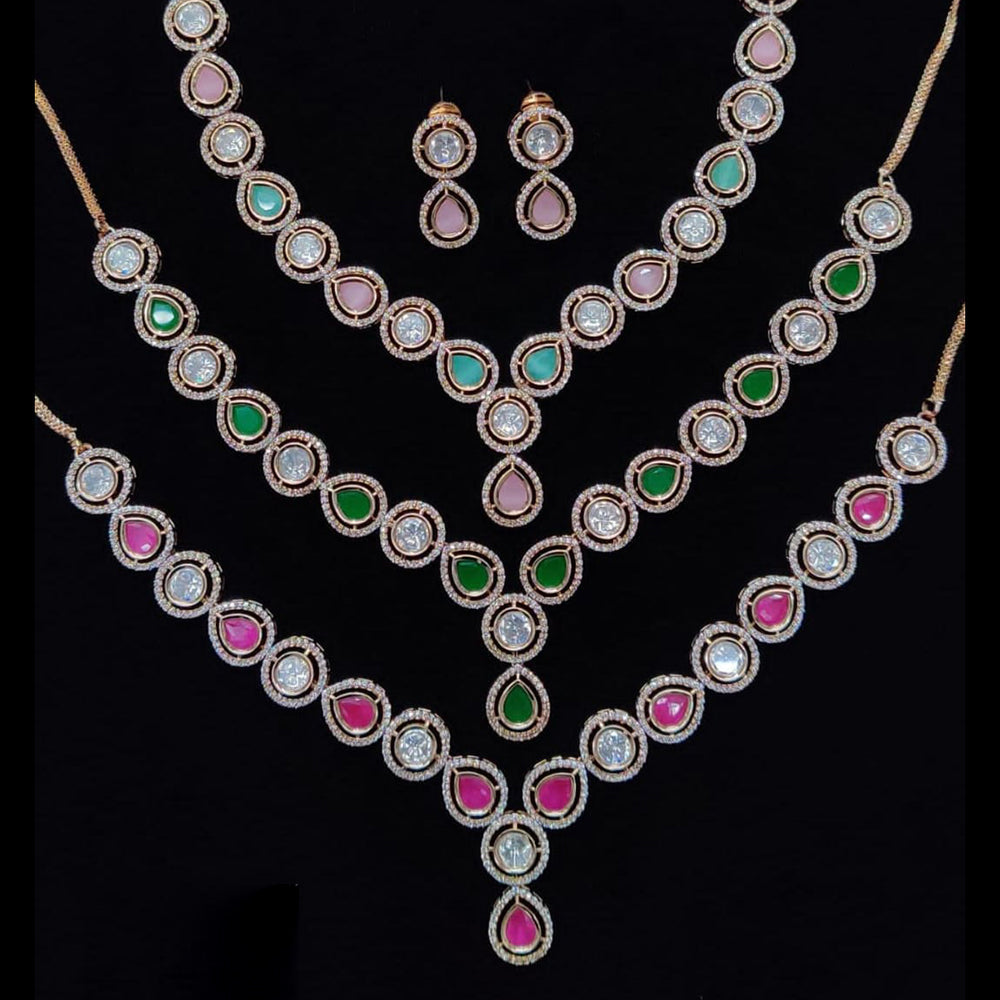 Kavita Art Gold Plated Polki Kundan Stone Necklace Set