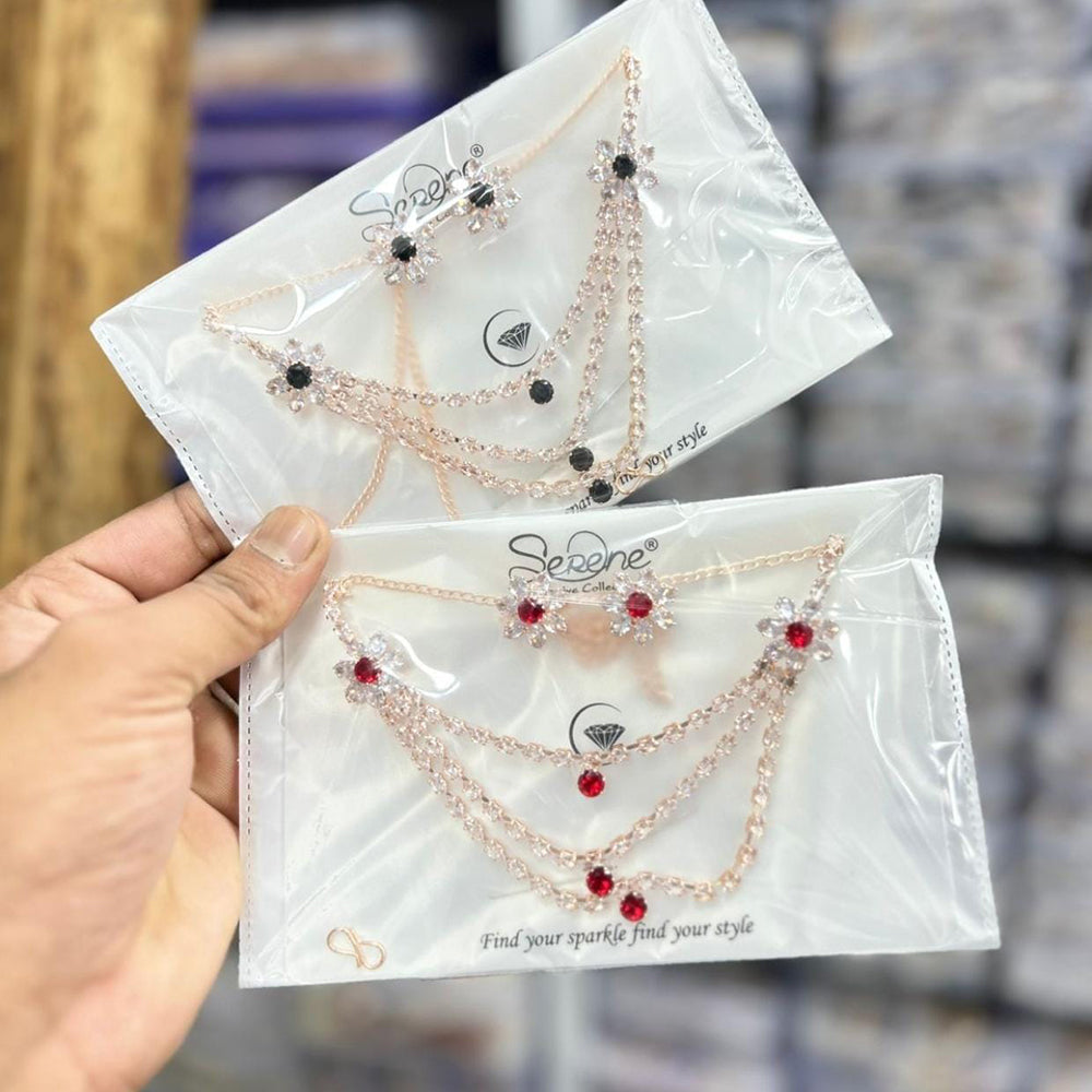 Kavita Art Rose Gold Plated Crystal Stone And Pearls Necklace Set