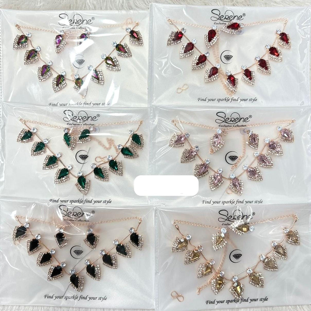 Kavita Art Rose Gold Plated Crystal Stone Necklace Set