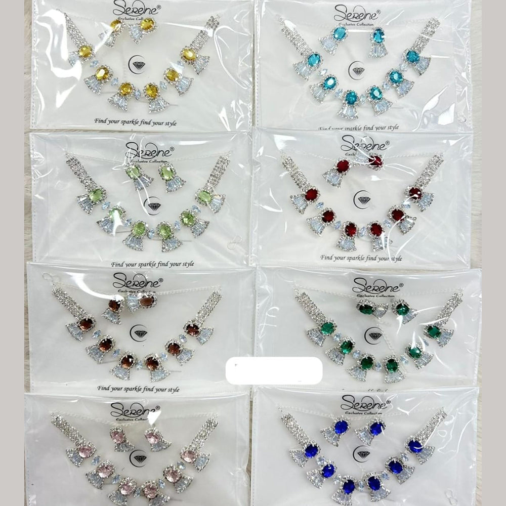 Kavita Art Silver Plated Crystal Stone Necklace Set