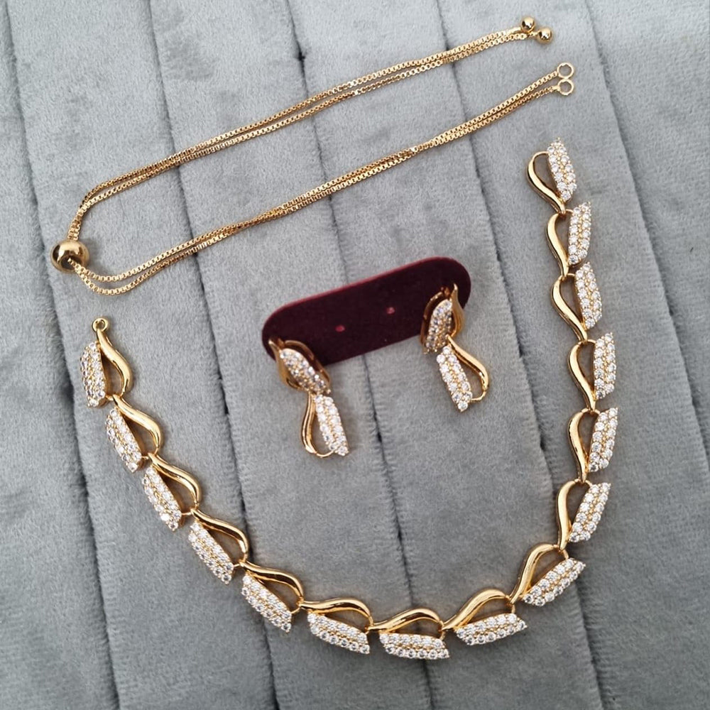 Kavita Art Gold Plated Austrian Stone Necklace Set