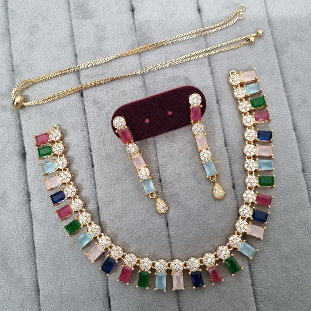 Kavita Art Gold Plated AD Necklace Set