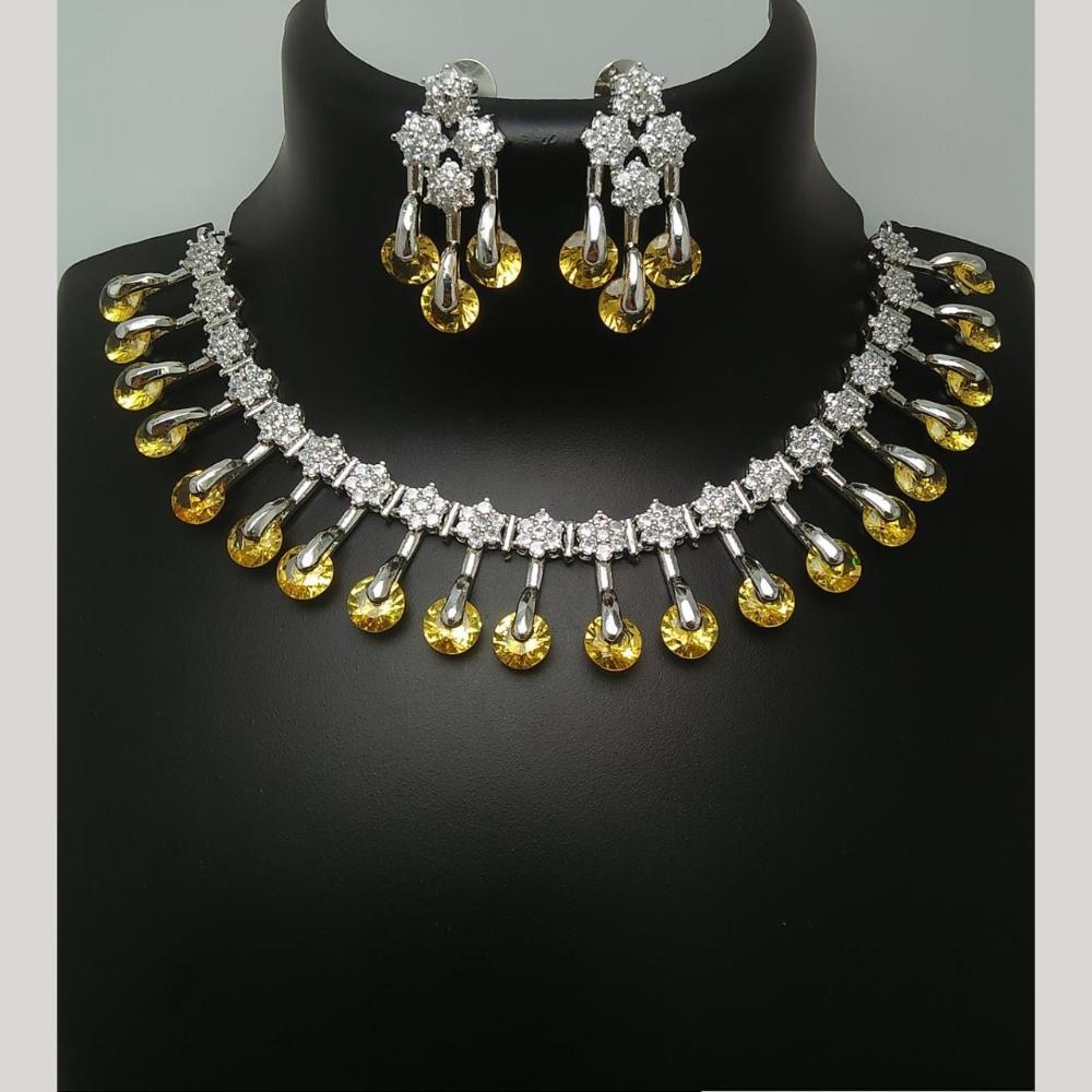 Kavita Art Silver Plated Austrian Stone Necklace Set
