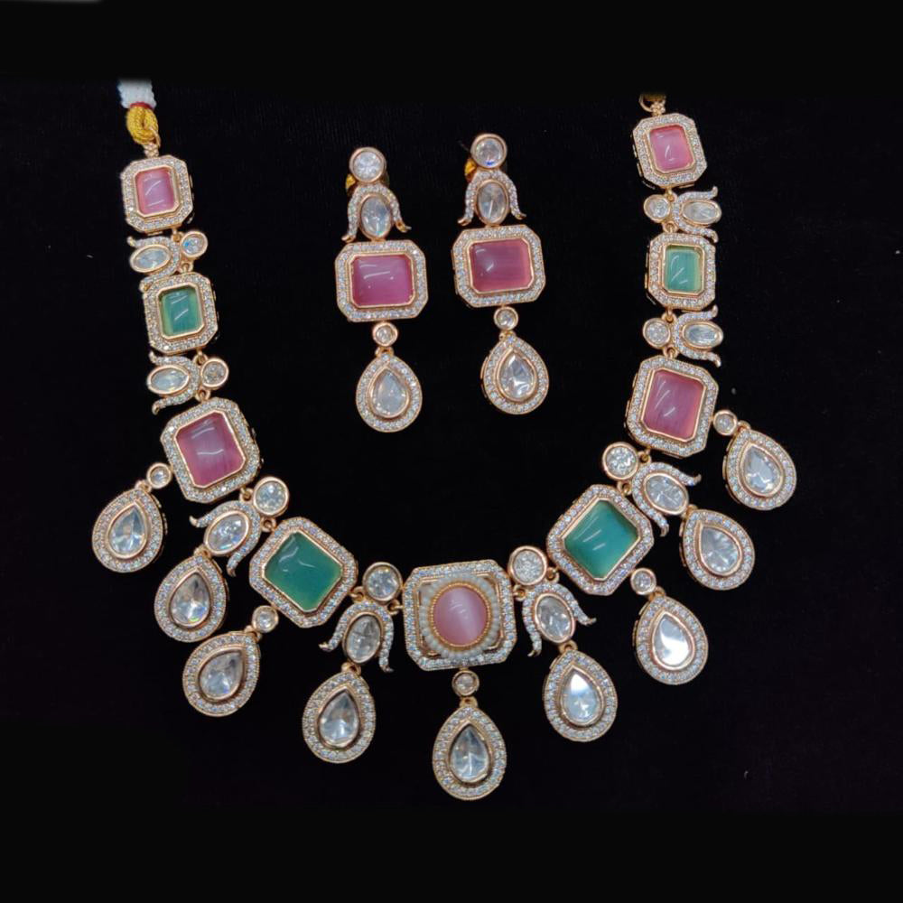 Kavita Art Gold Plated Polki Kundan Stone Necklace Set