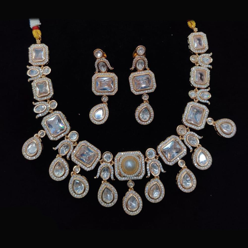 Kavita Art Gold Plated Polki Kundan Stone Necklace Set