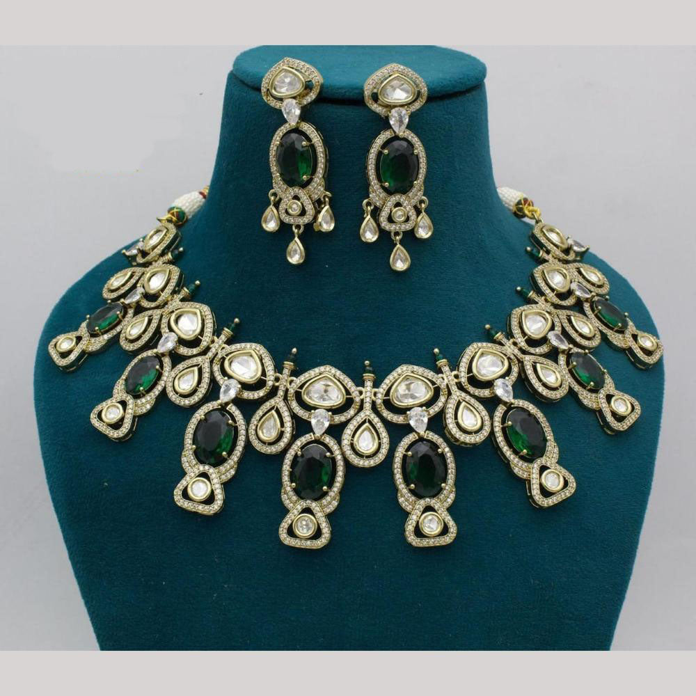 Kavita Art Gold Plated Kundan And Crystal Stone Necklace Set