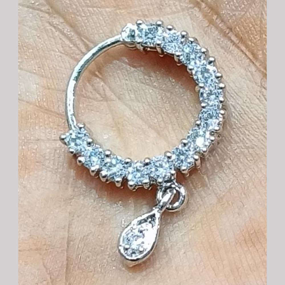 Kavita Art Silver Plated Austrian Stone Nose Ring